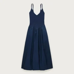 Basque-waist mixy dress