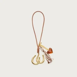 Beaded horseshoe bag charm