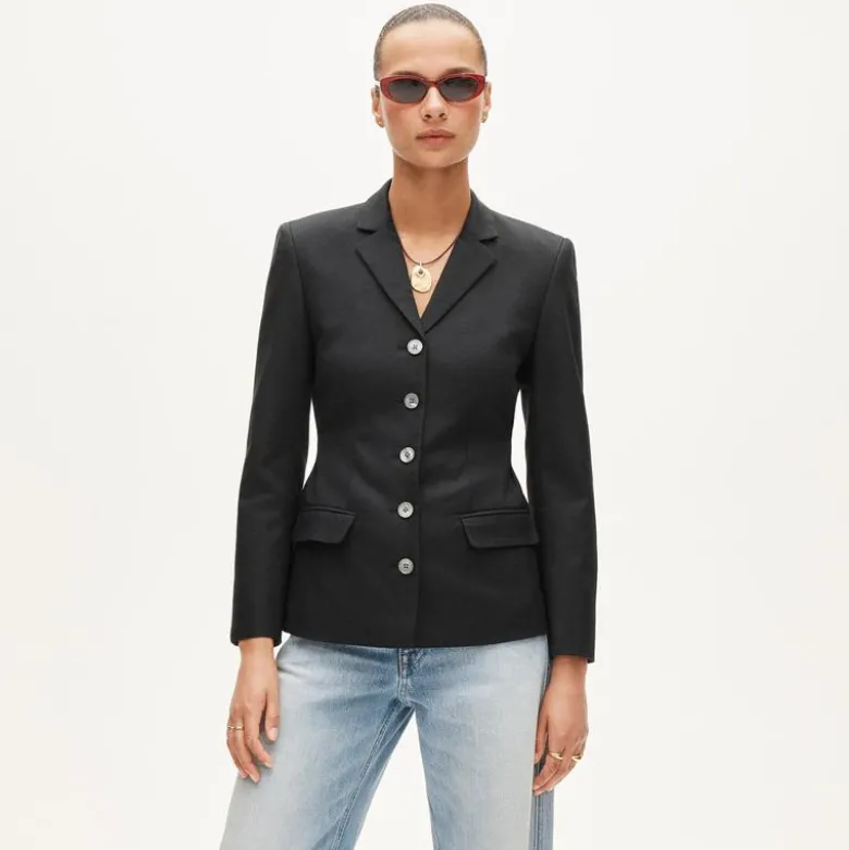 Belted blazer in Gramercy linen blend