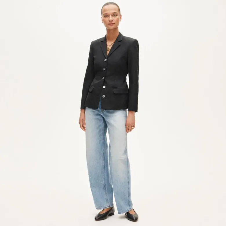 Belted blazer in Gramercy linen blend