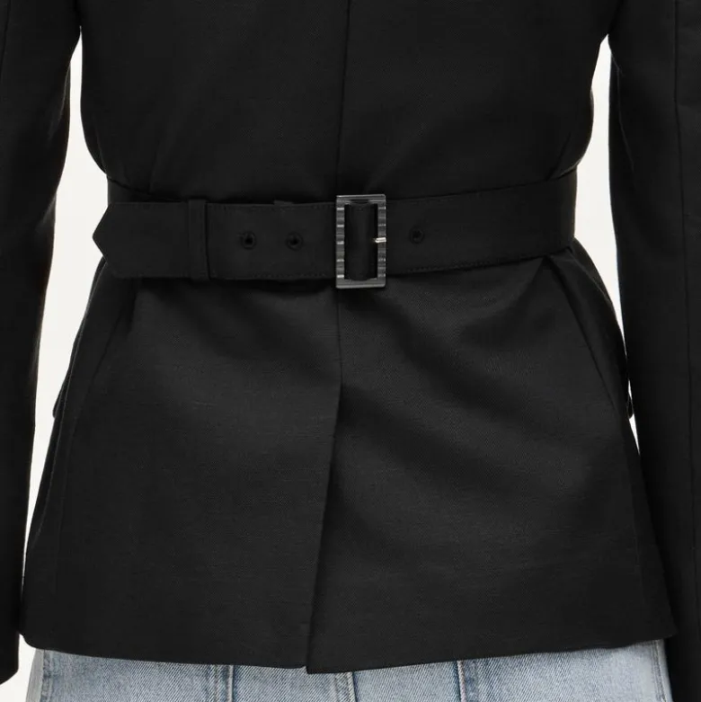 Belted blazer in Gramercy linen blend