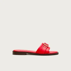 Belted sandals in leather
