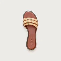 Belted woven-strap sandals