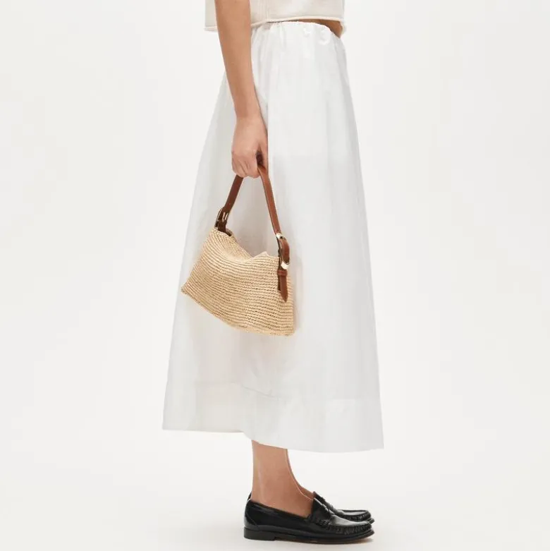 Berkeley small handknotted shoulder bag in raffia