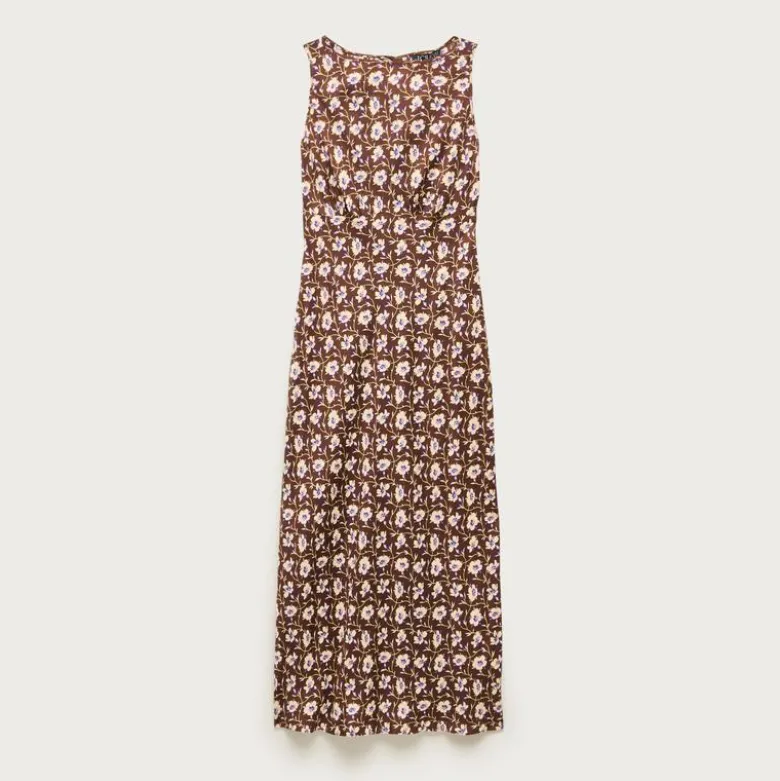 Bias-cut slip dress in floral print