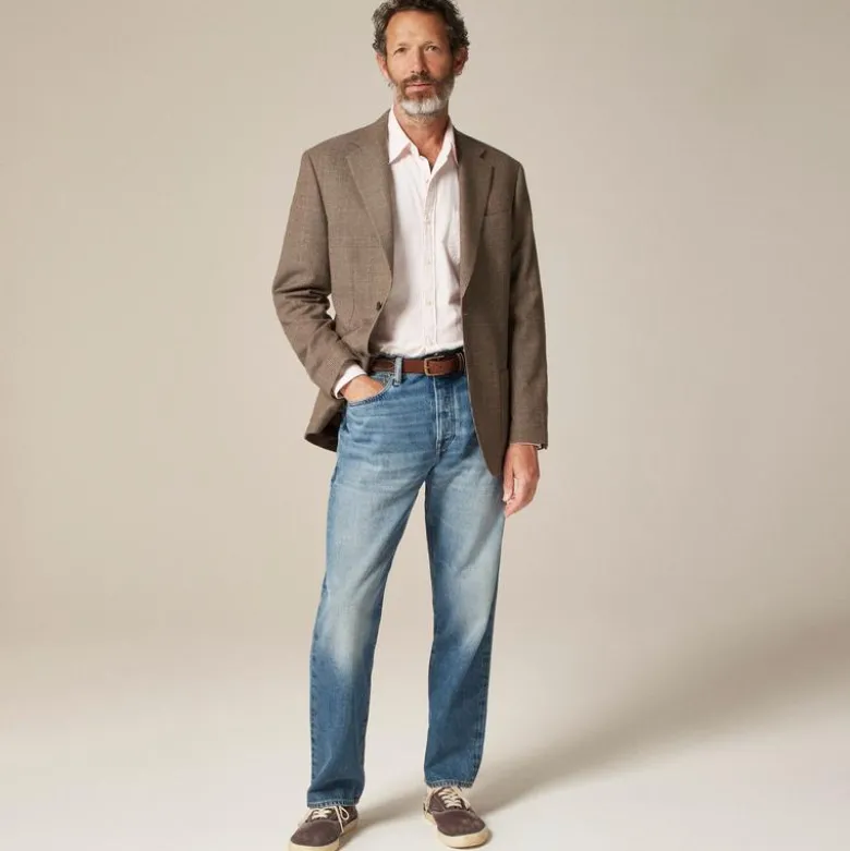 Blazer in English cotton-wool blend twill