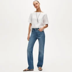 Boatneck tee in linen