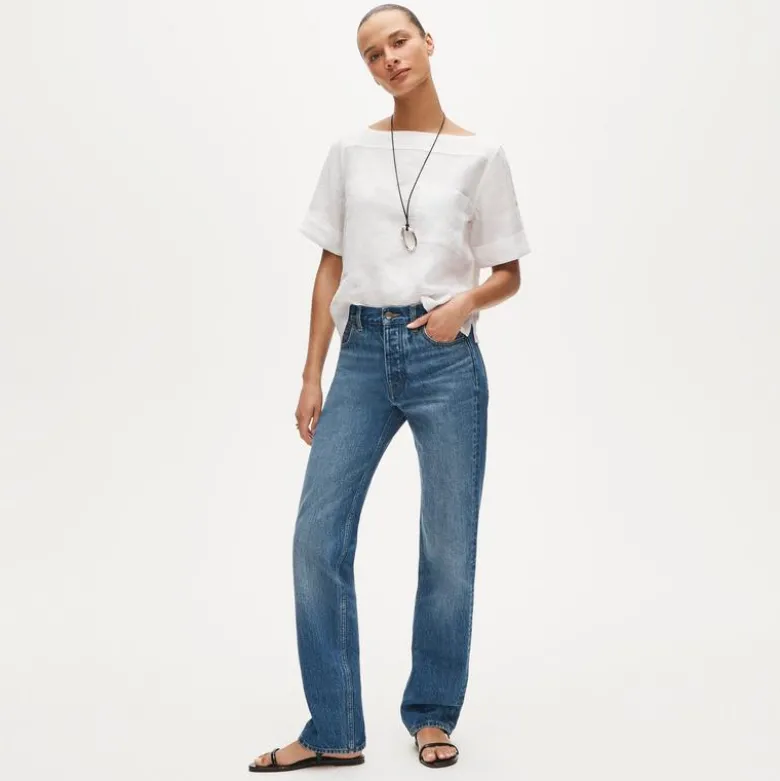 Boatneck tee in linen