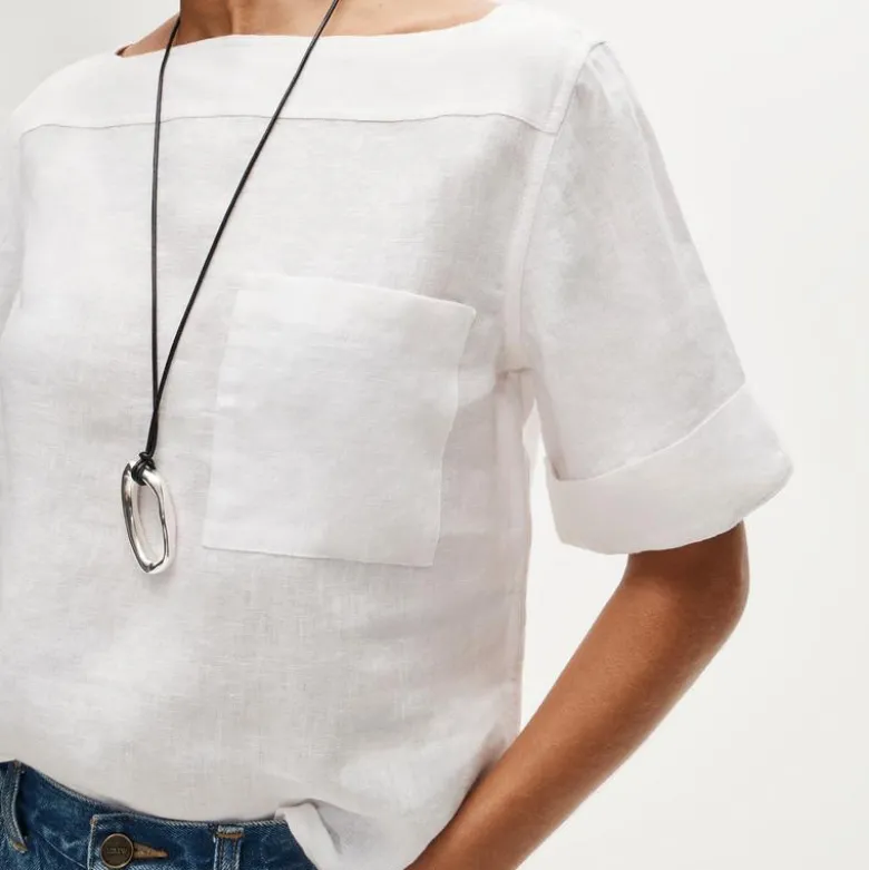 Boatneck tee in linen