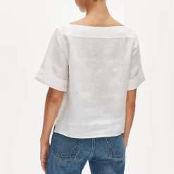 Boatneck tee in linen