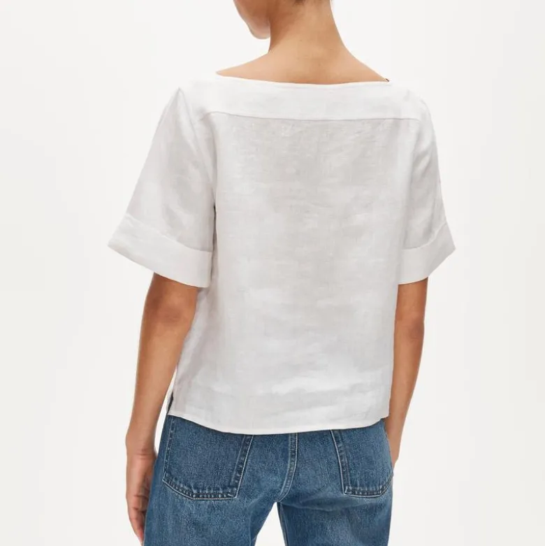 Boatneck tee in linen