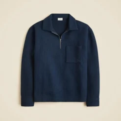Boiled rib quarter-zip pullover