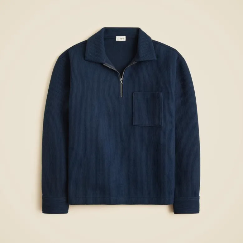 Boiled rib quarter-zip pullover