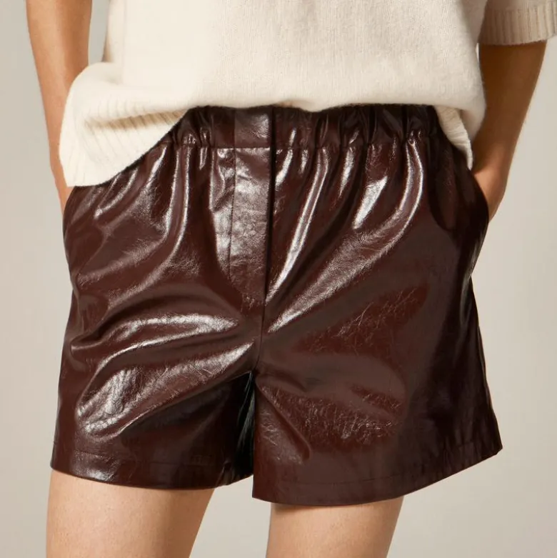Boxer short in distressed faux leather