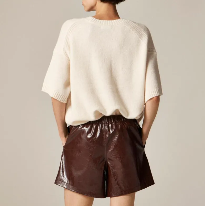 Boxer short in distressed faux leather