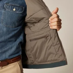 Box-quilt insulated bomber jacket with PrimaLoft®