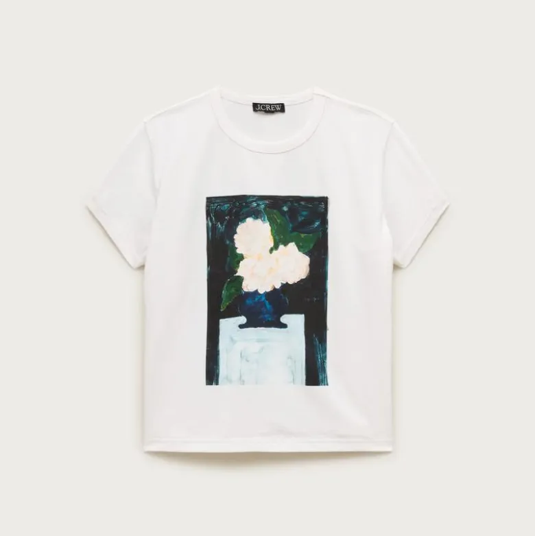 Boyfriend jersey classic-fit hand painted graphic T-shirt