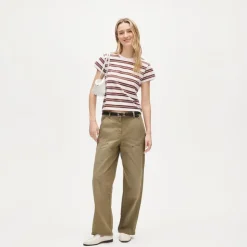 Boyfriend jersey classic-fit T-shirt in stripe