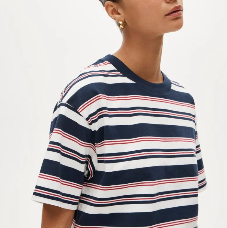 Boyfriend jersey oversized T-shirt in stripe