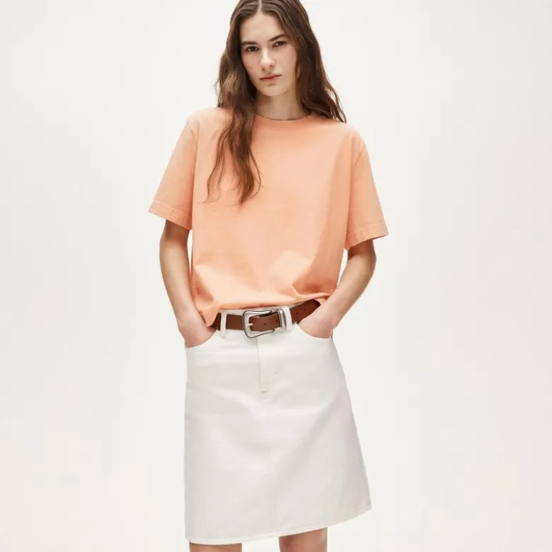 Boyfriend jersey relaxed cropped T-shirt