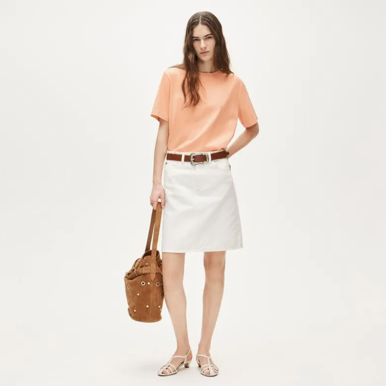 Boyfriend jersey relaxed cropped T-shirt