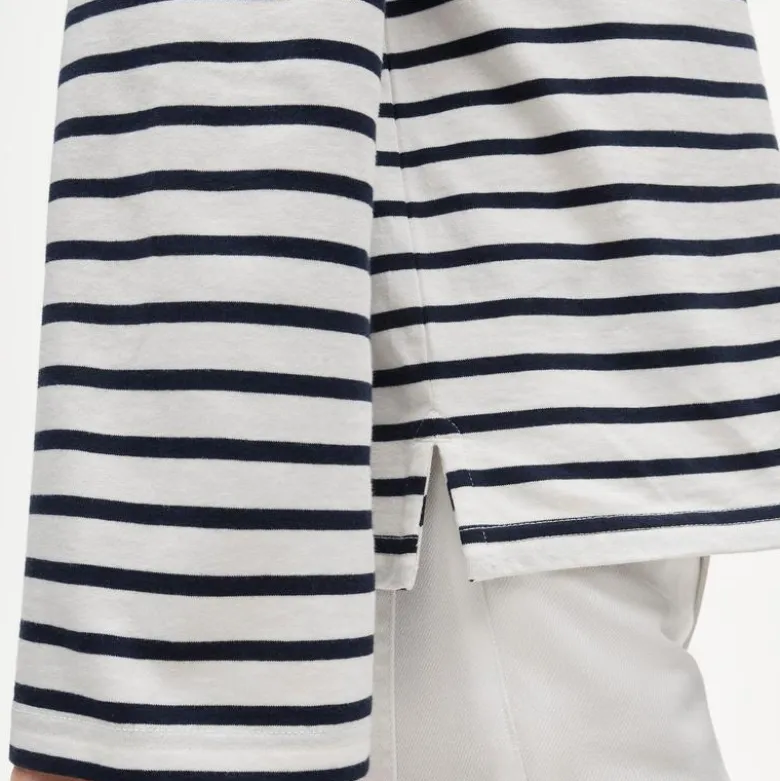 Boyfriend jersey relaxed long-sleeve T-shirt in stripe