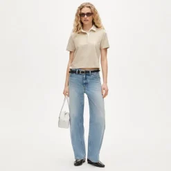Boyfriend jersey short-sleeve polo shirt