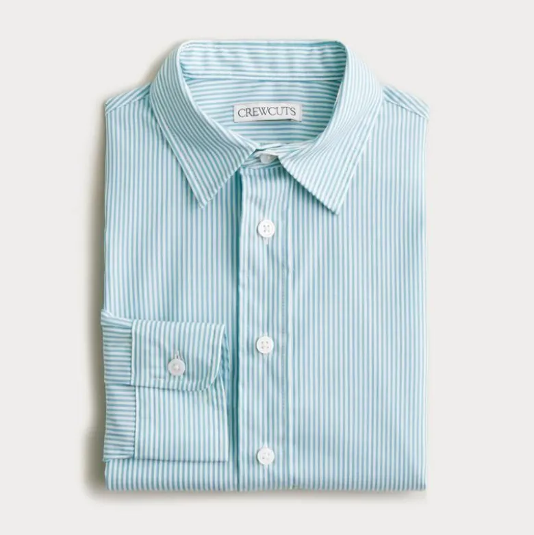 Boys' Ludlow Premium fine cotton dress shirt in stripe