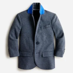 Boys' Ludlow suit jacket in wool-blend herringbone