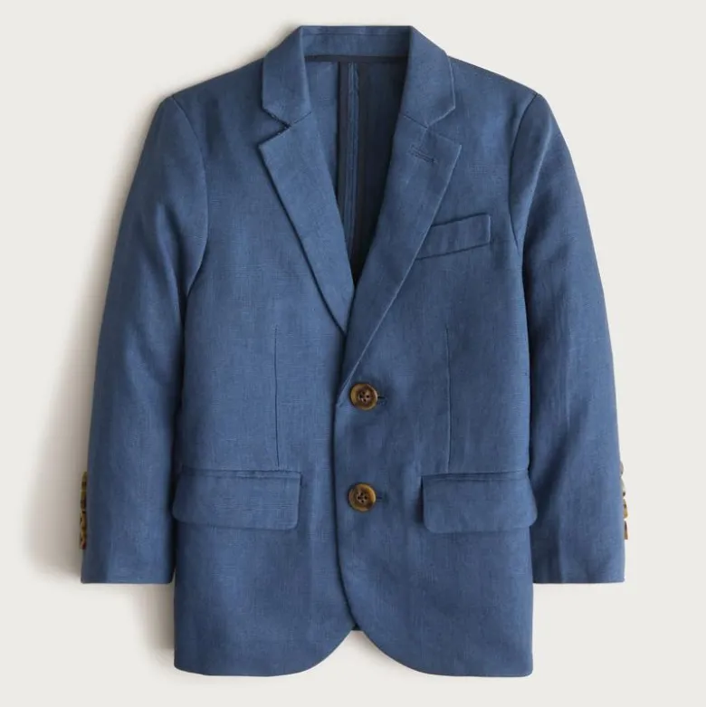 Boys' Ludlow unstructured suit jacket in linen blend