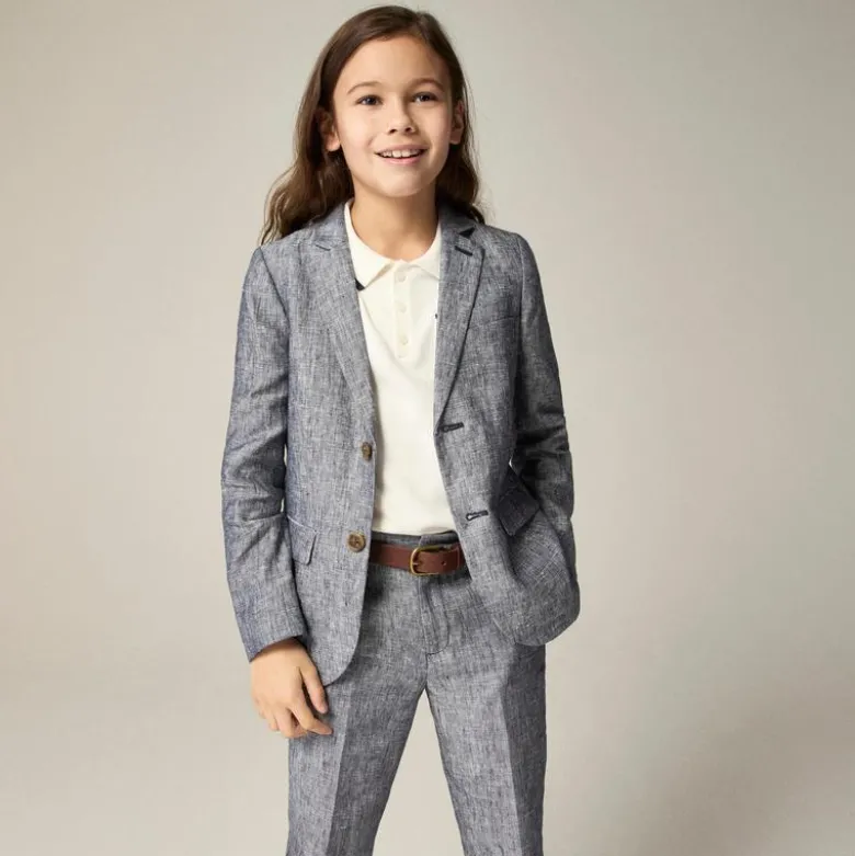 Boys' Ludlow unstructured suit jacket in linen blend
