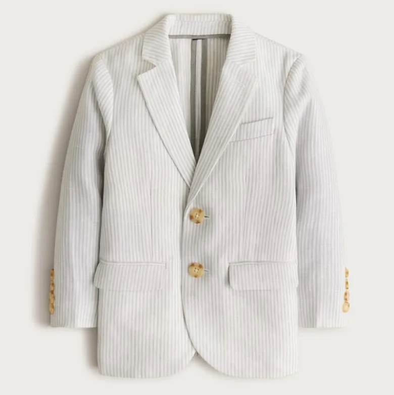 Boys' Ludlow unstructured suit jacket in linen blend