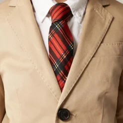 Boys' silk tie in Good Tidings plaid