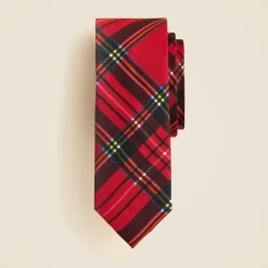 Boys' silk tie in Good Tidings plaid
