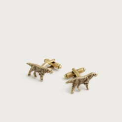 Brass dog cuff links