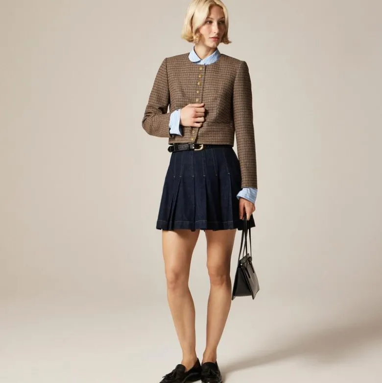 Bridgette lady jacket in houndstooth wool blend