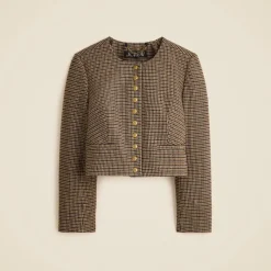 Bridgette lady jacket in houndstooth wool blend