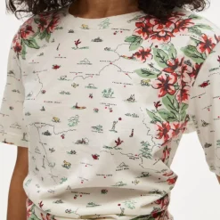 Broken-in jersey relaxed-fit map graphic T-shirt