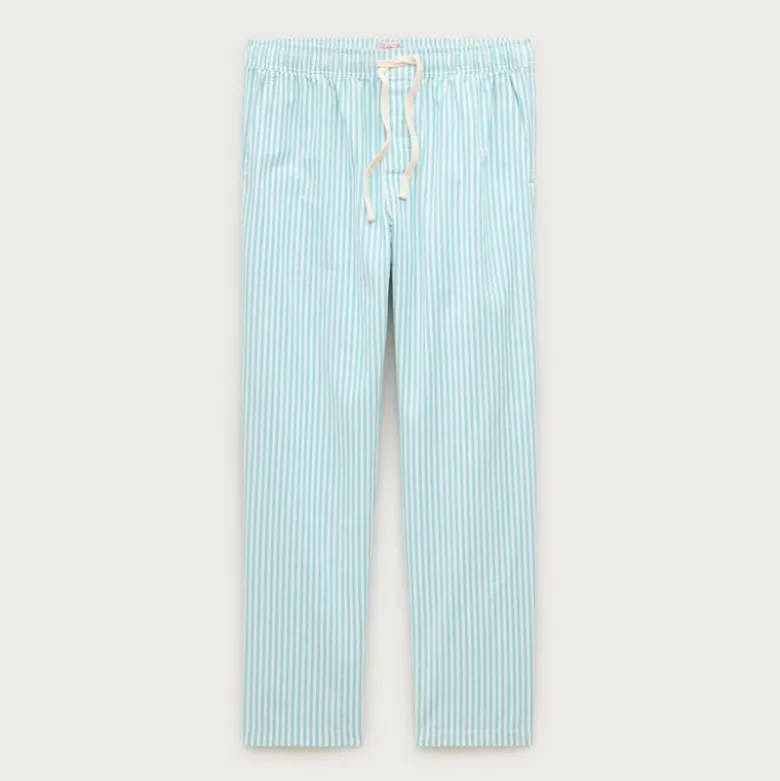 Broken-in oxford lounge pant in organic cotton stripe