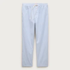 Broken-in oxford lounge pant in organic cotton stripe