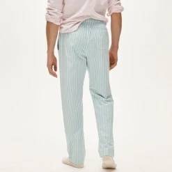 Broken-in oxford lounge pant in organic cotton stripe