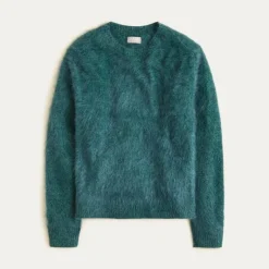 Brushed cashmere marled relaxed crewneck sweater