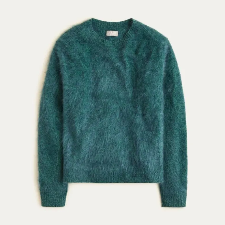 Brushed cashmere marled relaxed crewneck sweater