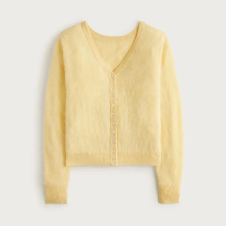 Brushed cashmere relaxed-fit reversible cardigan