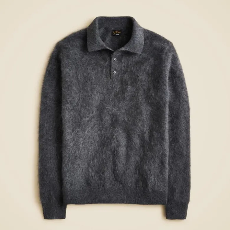 Brushed cashmere sweater-polo