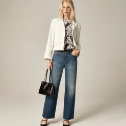 Brushed cashmere T-shirt in cow print