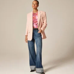 Brushed cashmere T-shirt in watercolor floral print