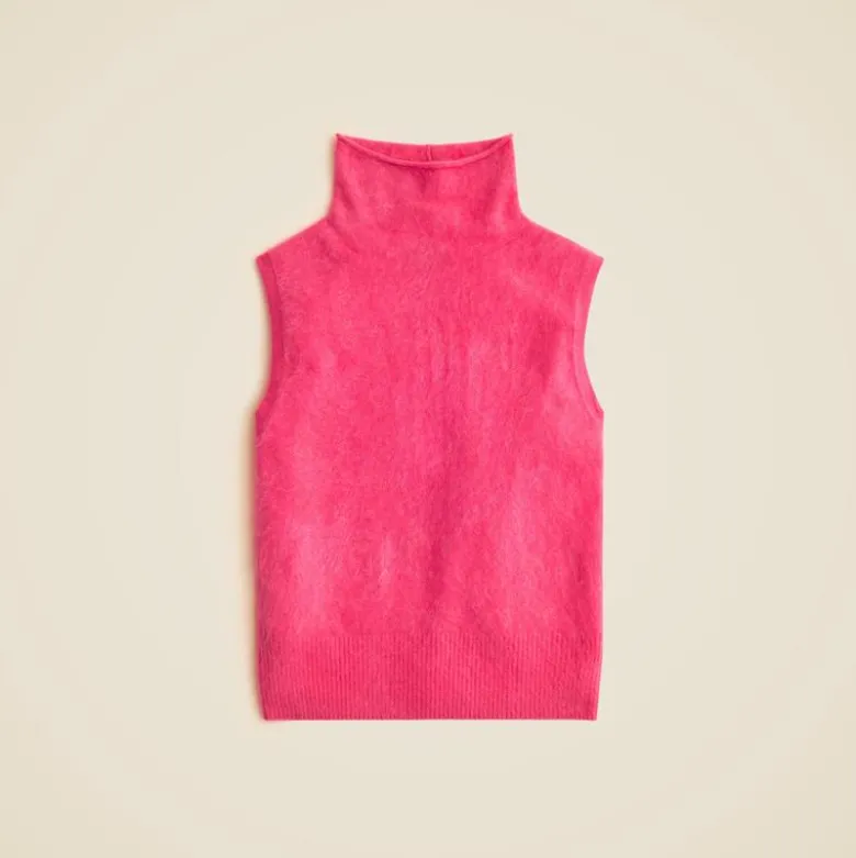 Brushed cashmere turtleneck sweater shell