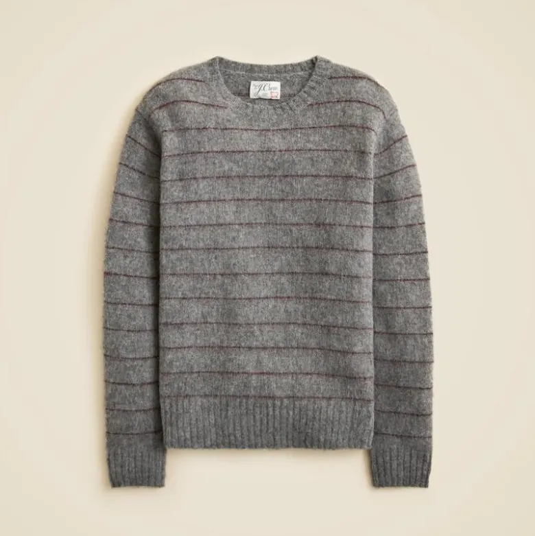 Brushed wool sweater in stripe