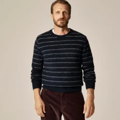 Brushed wool sweater in stripe